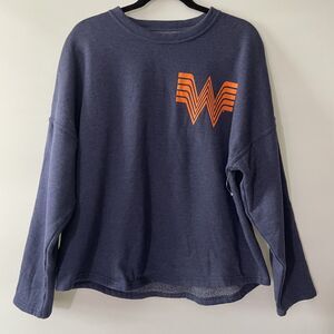 NWOT Academy Whataburger Pullover Sweatshirt Long Sleeve Blue M-(dmp)